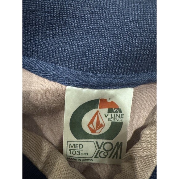 Vintage Y2K Volcom Track Jacket Mens Medium Tan Blue Full Zip Cyber Grunge - Picture 5 of 5